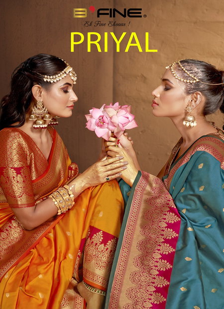 B Fine Priyal Silk Wedding Wear Ladies Saree Wholesale Market In Surat